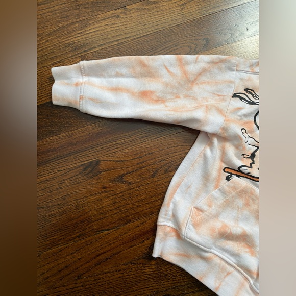 3T Snoopy Tie-Dye Hoodie Kids white orange snoopy skateboard gender neutral - Picture 4 of 15